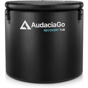 XXL Ice Bath Tub for Athletes, Compatible with Water Chillers, 186-Gallon Inflatable Cold Plunge Tub with Insulated Lid, Step, Thermometer, Water-Absorbent Mat, Portable for Outdoor & Indoor Recovery