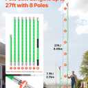 VEVOR Manual Pole Saw, 3.87-27 ft Extendable Pole Tree Pruner with Scissors, Sharp 65Mn Steel Blade, Lightweight Fiberglass Handle Pole, for High Branch Trimming, Pruning Tool for Palms and Shrubs