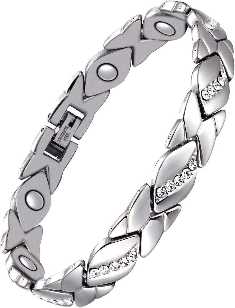 Jecanori Pure Copper Bracelets for Women,Ultra Magnetic Bracelets for Women with 3500 Gauss Magnets,Crystal Mother's Day Jewelry Gift, Sizing Tool