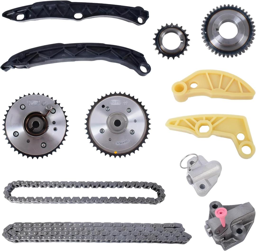 Timing Chain Kit for 2011-2019 Hyundai Santa Fe Sonata Tucson, for 2011-2018 KIA Sorento Optima Sportage, Fits 2.0L 2.4L L4 DOHC G4KJ, Easy to Install OE Standard Replacement Parts
