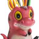 Banllis Dinosaur Pen Holder & Pencil Holder for Desk - Cute Cartoon Desk Accessories, Red Dino Toothbrush Holder, Office & School Supplies, Ideal Gifts for Adults, Kids, Women, Men