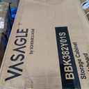 VASAGLE MAXE Collection - Buffet Cabinet, Fluted Console Cabinet, Sideboard with Adjustable Shelves, Mid Century Modern Buffet Table, 15.8 x 58.3 x 31.5 Inches, Oak Beige UBBK382Y01S