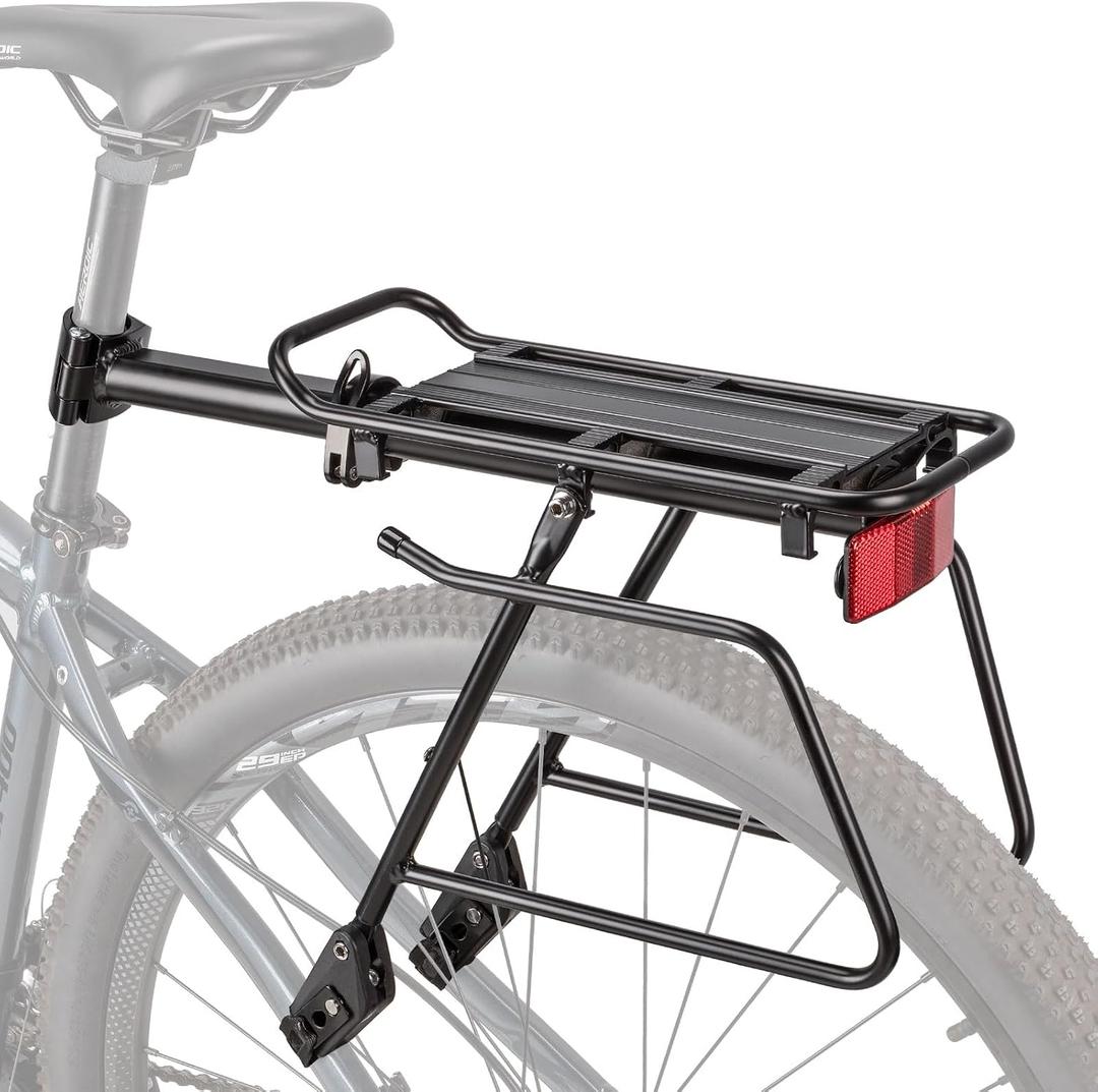 Rear Bike Rack - Bike Cargo Rack Quick Release Mount - Large Capacity Bicycle Pannier Rack 60lbs, Touring Carrier Rack fit 24-29 and 700c