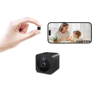 Hidden Camera Spy Camera,1080P HD Mini Nanny Cam for Home/Office with Night Vision, App Control WiFi Indoor Security Cameras, Motion Detection,Wireless Remote Viewing Cam (Black)