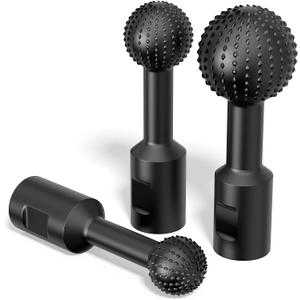BURMONG 3-PC Sphere Rotary Burr Set - 5/8-11 Thread Ball Gouge Attachments for 4-1/2" & 5" Angle Grinders | Carbide Steel Power Tools for Wood Hollowing, Slotting, Engraving & Polishing (3 Sizes)