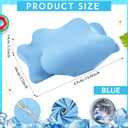 Hahafelt Cooling Cervical Neck Pillowcase Cover (Only Pillow Case) Ergonomic Pillowcase with Zipper Breathable Contour Pillow Cover for Side Back Stomach Sleepers(Blue, Queen Size)