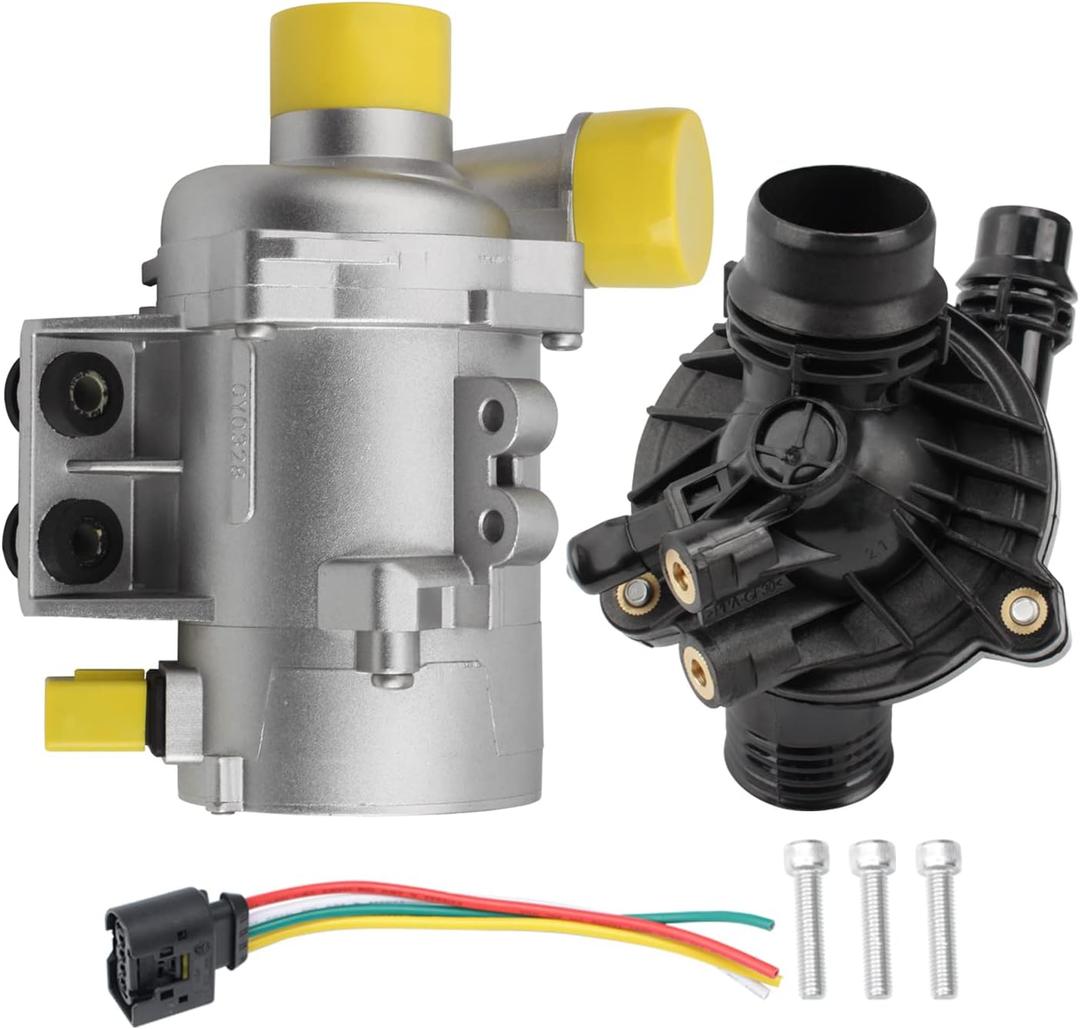 Electric Engine Water Pump W/ Thermostat 11517521584 Compatible with BMW X3 Z4 X5 328i 323i 128i 528i Replaces OE# 11517546994 11517563183 11517586924