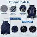 Dog Winter Coat with Harness, Reflective Windproof&Waterproof Fleece Jacket for Cold Weather, Dog Pullover Jumpsuit Snowsuit for Small Medium Large Dogs, Navy XL