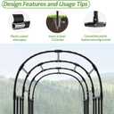 Garden Arch Trellis - 47"L*71"W*87"H, Rust-Proof Grape Trellis with Thickened Steel Pipe, Garden Arch Trellis for Climbing Plants Outdoor, Tunnel Trellis for Cucumber, pumpkin,Squash, Melon