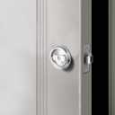 Pocket Door Lock with Key, Round Recessed Pocket Door Latch with Hidden Pull Ring, 2-3/8" Backset (1 Pack Silver)