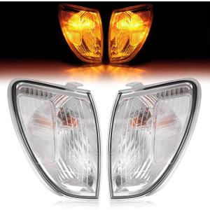 HECASA Pair Corner Lights Compatible with 1998-2004 Toyota Land Cruiser Replacement for 81520-60350 81510-60480 Corner Lamps Parking Light Assembly Plastic Clear Lens (Driver&Passenger Side)