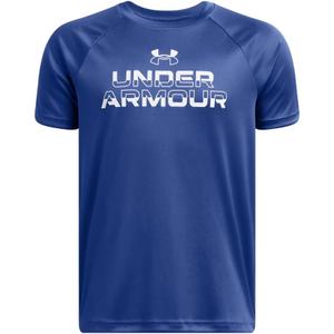 Under Armour Boys Tech Split Wordmark Short Sleeve T Shirt (Large)
