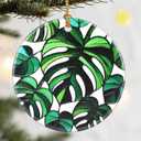 Christmas Ornaments, Dodosky 2.8in Ceramic Monstera Plant Ornament, Xmas Decor, Christmas Tree Ornaments, Xmas Decorations for Tree, Holiday Ornament, Gifts for Plant Lovers, Gifts for Women, Men