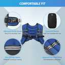 ZELUS Weighted Vest, 6lb/ 8lb/ 12lb/ 16lb/ 20lb/ 25lb/ 30lb Weight Vest with Reflective Stripe for Workout, Strength Training, Running, Fitness, Muscle Building, Weight Loss, Weightlifting, Blue(8 lb)