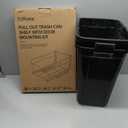 YJHome Pull Out Trash Can Under Cabinet with 2 * 10Gal Garbage, Cabinet Trash Can Pull Out Kit with Soft-Close Slides, Under Sink Trash Can with Door Mounting Kit for Minimum Opening 18" W (Double)