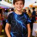 uideazone Boys Girls 3D Graphic Printed T-Shirt Crewneck Short Sleeve Tees 6-14 Years (9-12 Years)