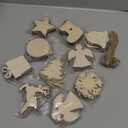 Wohohoho 45Pcs Unfinished Paintable Blank Wooden Christmas Ornaments with Tray, 9 Designs DIY Predrilled Wood Ornaments for Crafts. Christmas Tree Hanging Decorations Xmas Art Birthday Gift for Kids