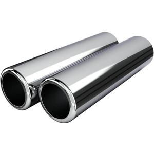 High Performance Chrome Exhaust Tips, Angle Cut, Pencil Cut, Turn Down, Multiple Sizes, 2 pcs (9" length 2.5" ID 2.75" OD 2pcs Pencil Cut)