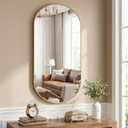 NEWBULIG 24" X 48" Oval Bathroom Mirror, Gold Wall Mirrors for Over Sink