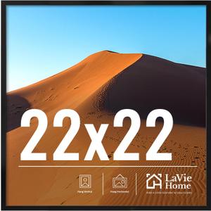 LaVie Home 22x22 Picture Frame for Wall Display, 22x22 Square Picture Frame with HD Plexiglas, 22 x 22 Poster Frame 1 Pack, Display Frame for Vertical or Horizontal, Black Classic Collection