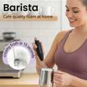 Milk Frother Wand & Electric Stirrer with Stand - Turbo Coffee & Milk Frother Handheld - Hand Held Coffee Mixer Wand & Cold Foam Maker for Frothy Cappuccinos, Lattes & Drink Mixes at Home (Black)