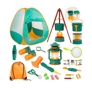 Meland Kids Camping Set with Tent - Toddler Toys for Boys with Campfire, Camping Toys for Kids Indoor Outdoor Pretend Play, Gift Idea for Boys Age 3,4,5,6 Year Old Birthday Christmas (Green)