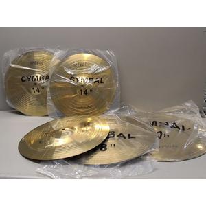 14in, 14in, 16in, 18in, 20in Low Volume Cymbal Golden Mute Cymbal Crash Cymbal Drum Quite Alloy Cymbal for Kids Adult Practice Traditional Finish Brass for Drum Hardware Cymbal Pack