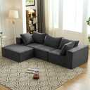 Vamcheer Modular Sectional Sofa - Modern L Shaped Boneless Couch with Deep Seat, Upholstered Sectional Couches for Living Room, Bedroom, Office, No Assembly Required, Gray  (108"x66.9"x22")