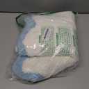 Luxury Small Cute Bathroom Rugs, White Bath Mat W/Blue Scalloped Edge, Microfiber Aesthetic Trendy Funky Fun Preppy Rug, Extra Soft Bathroom Mat Non-Slip for Tub, Shower, Bath Room 16'' x 26''