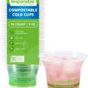 9 oz Clear Cold Cup, Certified Compostable and Made from 100% American Biobased Materials, No-PFAS Added & BPA-Free (50 Count)