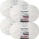 #6 Super Bulky Blanket Yarn for Crocheting - 4 Skeins(Each 10.5oz/300g, 220yds/201m), Chunky Chenille Thick Plush Big Soft Yarn for Crocheting Knitting Blankets, Cream