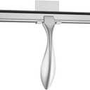 peafowl Shower Squeegee Stainless Steel Bath Squeegee for Shower Glass Doors Bathroom Windows Kitchen Mirror and Car Glass with Hooks Holder (14 inch, Brushed Silver)