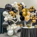 6 Set Balloon Stand Kit for Table Centerpieces With Balloon and Base Party Decorations for Birthday Wedding Retirement Graduation Baby Shower (Black Gold), 3.5 inches x 3.5 inches x 2.7 inches