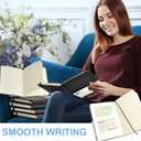 6 Pack Journal Notebooks College Ruled Notebook Classic Leather Hardcover Lined Journals for Writing Office School Home Business, 8.3 x 5.5, 100GSM Thick Paper, 160 Pages (Black, A5)