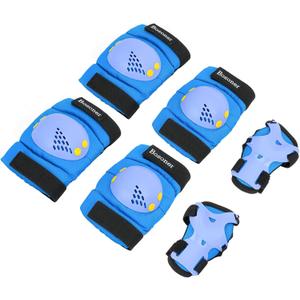 BOSONER Kids/Youth Knee Pads Elbow Pads Wrist Guards Set for 3-15 Years, Child Protective Gear Set for Roller Skates, Cycling, BMX Bike, Skateboard, Inline Skating, Scooter Riding Sports (Navy Blue)
