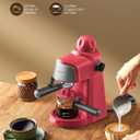 Ihomekee Espresso Machine, 3.5Bar Espresso and Cappuccino Machine with Preheating Function, 4 Cup Coffee Maker with Milk Frothing Function and Steam Wand (Red), CM6810