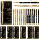 Feifeiya 50 Set 50th Birthday Party Favor for Guest Anniversary Party Favor with Black and Gold Ballpoint Pens and Thank You Cards for Women Men Birthday Anniversary Appreciation Gifts