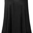 Plus Size Tank Tops for Women, Flowy Lace Trim Camisole, Loose Fit Layering Tunic Tops to Hide Tummy (Black)