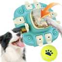 Dog Puzzle Toy 2 Levels, Dog Puzzle Slow Feeder, Enrichment Toys for Boredom and Mental Stimulation - with Play Ball (Light Blue+Ball)