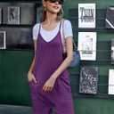 Ekouaer Womens Summer Casual Sleeveless Rompers Loose Spaghetti Strap Shorts Overalls Outfits 2025 Jumpsuits With Pockets (Purple, L)