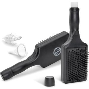 GoPong Hair Brush Flask 2 Pack (16 oz Total) - Party Brush Hidden Alcohol Travel Flasks for Women and Men  Secret Liquor Containers for Concerts, Cruises, and Sports Events - Black