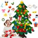 2 x CCINEE Christmas Felt Tree, 3.5ft DIY Felt Xmas Tree with LED Lights 40pcs Detachable Ornaments for Kids Gifts Christmas Wall Door Hanging Decorations