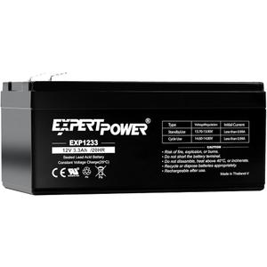 ExpertPower EXP1233-3.3Ah 12V Battery Sealed Lead Acid, APC Battery Backup Replacement for Back-UPS ES 350, BE350E, BE350C, BE350R, BE350U, 12 Volt Rechargeable UPS Batteries