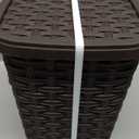 Superio Mini Trash Can with Foot Pedal Small Outdoor Garbage Can with Lid, 1.5 Gallon Plastic Waste Basket for Bathroom, Bedroom, Kitchen, Office, Patio (Wicker Brown 6 QT.)