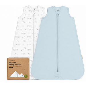 2-Pack Baby Sleep Sacks, Zipper Wearable Blanket - 0.5TOG Organic Cotton, Lightweight, Soft Cozy Toddler Sleeping Sack 6-12 months,Easy to Wear Large Newborn Transition Swaddles Sleepsacks(Glacier, M)