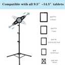 Ipad Tripod Stand, Height Adjustable iPad Stand Floor, Tablet Holder Stand with 360 Degree Rotating Tablet Mount for ipad Pro12.9, iPad Air and Other Device Within 9.5-14.5 Inch