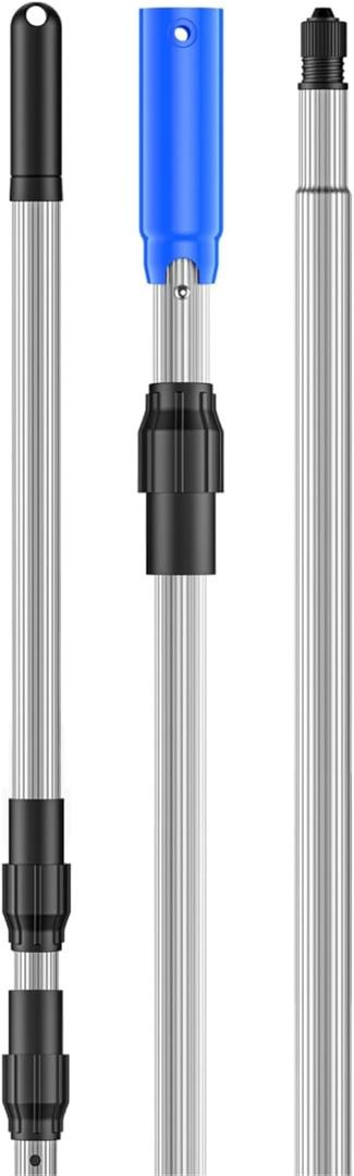 TOPDING & HZ Professional12.4 Foot Pool Pole Telescoping Swimming Pool Cleaning Poles,Adjustable Telescopic Pole for Skimmer Net,Brush,Vacuum Heads