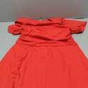 XXTAXN Women's Sexy Square Neck Short Sleeve Ruched Tiered Ruffle Hem Flowy Club Party Mini Dress, Size M