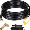 Eazy2hD 20FT RV Quick Connect Propane Hose with 1/4" Quick Plug Propane Elbow Adapter, Propane Extension Hose for Blackstone 17"/22" Griddle, RV Quick-Connect Kit with Buckle
