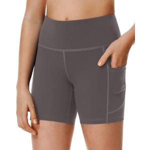 IUGA Girl's 5" Volleyball Biker Shorts Stretch Kid Cheer Shorts Dance Athletic Compression Spandex Shorts with Pockets (XX-Large, Dark Gray)